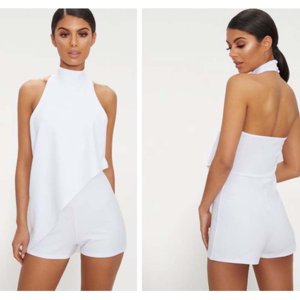 White draped romper